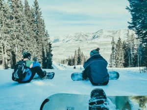 Snowboarders at Crested Butte Mountain Resort