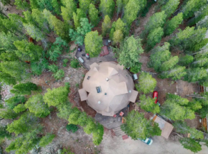 A completely spherical dome in the forest, one of the most unique places to stay in Colorado