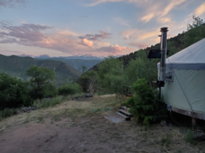 The view of Capitol Peak from this eco yurt, one of the most unique places to stay in Colorado