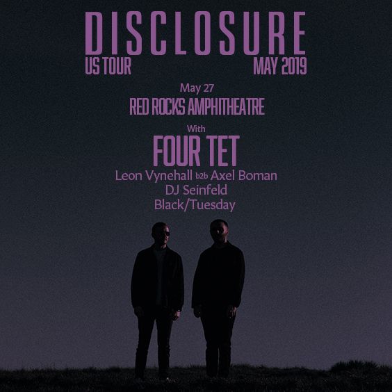 Disclosure x Four Tet Red Rocks 2019 poster